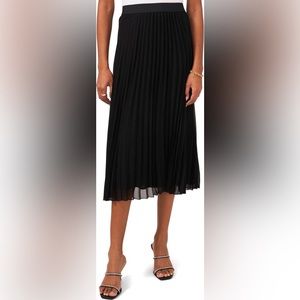 Vince Camino Pleated Chiffon Midi Skirt
